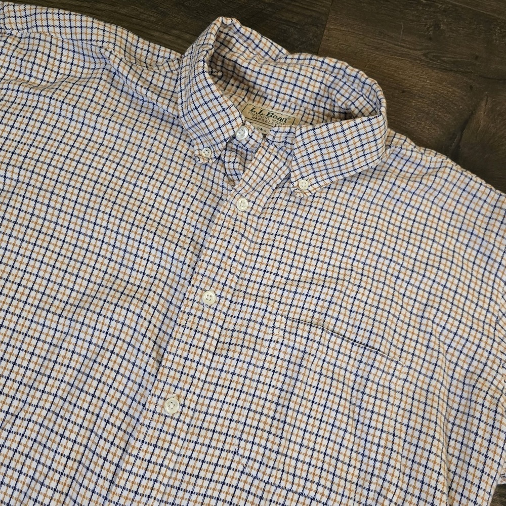 LL Bean Mens L Long Sleeve Button Shirt Freeport Maine Rangeley Plaid Checkered